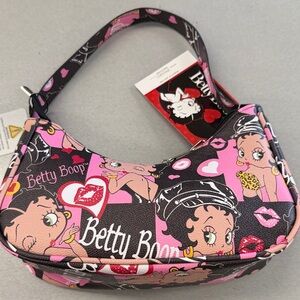 Betty Boop Graphic Pink and Black Shoulder Bag